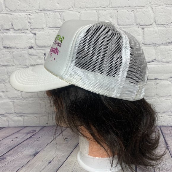 Rockstar Energy Drink Hat Cap Snapback White Trucker Mesh Rope Print Logo Sports - Picture 2 of 10